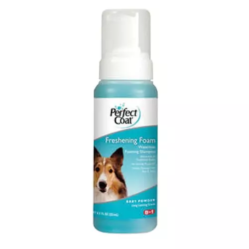 8in1 шампунь для собак Perfect Coat Freshening Foam без смывания с ароматом детской присыпки пена 1827191 - фото 10569