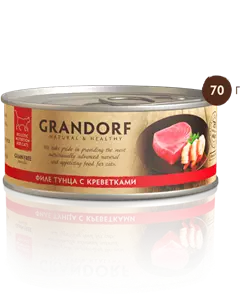 {{photo.Alt || photo.Description || 'Консервы GRANDORF для кошек и котят филе тунца с креветками в собственном соку'}}
