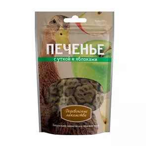 Печенье для собак Деревенские лакомства с уткой и яблоками 72504024