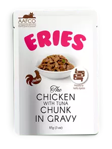 Пауч для котят и кошек ERIES курица в соусе Eries Chicken with Tuna Chunk in Gravy