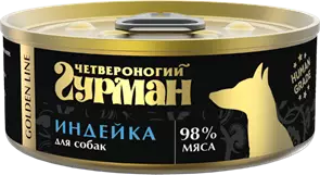 Консервы для собак Четвероногий гурман натуральная индейка в желе Golden Line